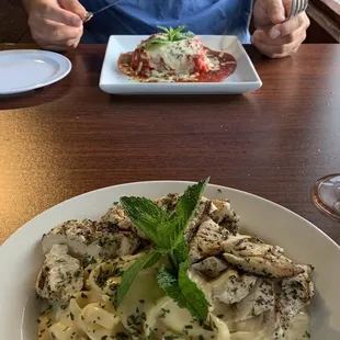 Grilled chicken Alfredo &amp; lasagna trio