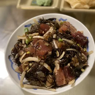 Poke made with the ogo, big eye &amp; albacore tunas