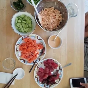 make-your-own poke bowls!!!