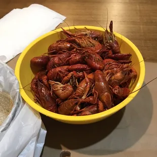 Yummy steamed crawfish
