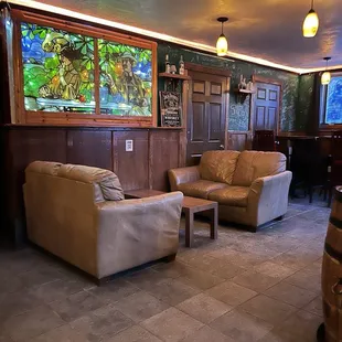 Additional seating area aside from the bar and tables