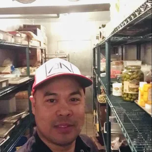 Working on a walk-in refrigerator at town square.