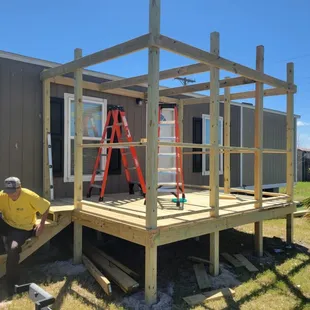 Built from the ground up front porch