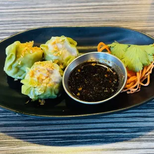 wasabi pork dumplings