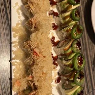 Fire crunch roll and Virginia roll