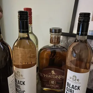 The hard to find McBride sister Black girl magic), moscato and my father favorite (whistle pig)