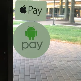 We take Apple and Android pay as well as all other major credit cards.