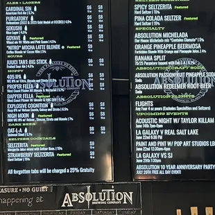Beer Menu