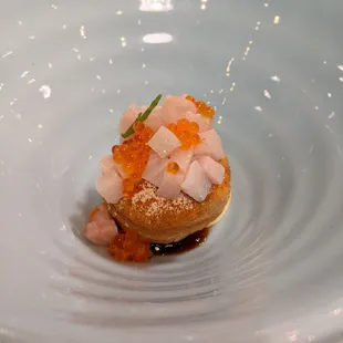 Seafood donut - smoked roe was packed with flavor