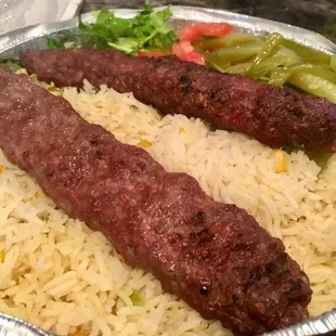 Beef Kabob Over Rice