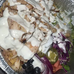 I got this through Uber eats and MAN! They upped the salad with so many toppings. The food never fails. So good
