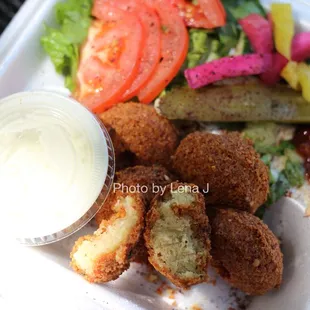 Falafel plate ($7.99) - inside of falafel