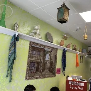 Middle Eastern cultural decor gives the restaurant a very authentic vibe.