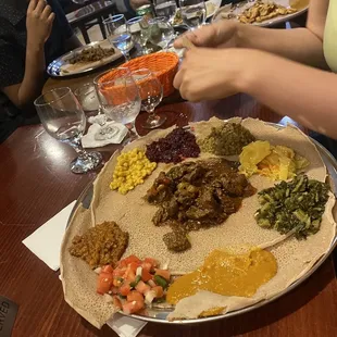 Vegetarian combo, and Aware Tibs