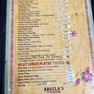 menu