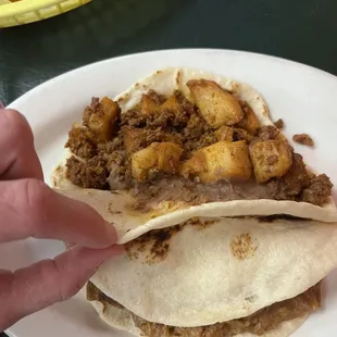 Chorizo, bean and potatoe