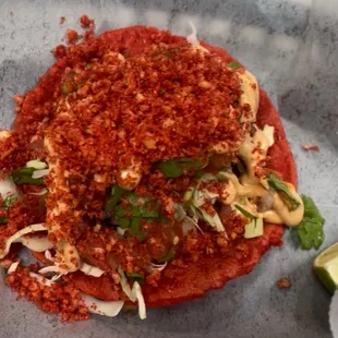 Hot Cheeto shrimp taco