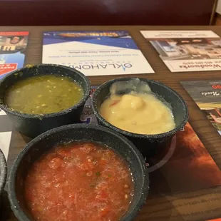 Salsa setup with cold cheese