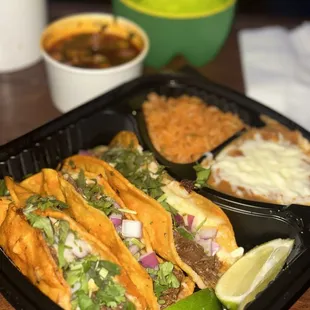 3 Quesabirria Plate, Rice and Beans