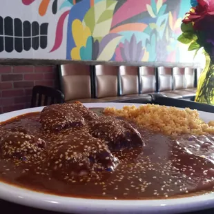 a plate of mexican food