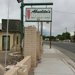 Sign on Camino del Pueblo across from Bernalillo Feed Store.