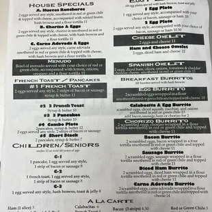 menu