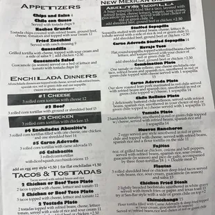 menu