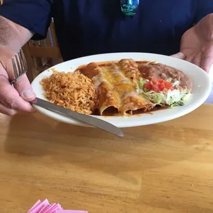 Shredded Beef Enchilada Plate