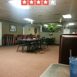 a restaurant with tables and chairs