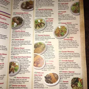 a menu for a restaurant