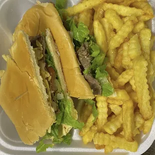 Cuban Steak Sandwich with Fries