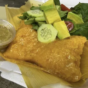 Cuban Tamale with Salad