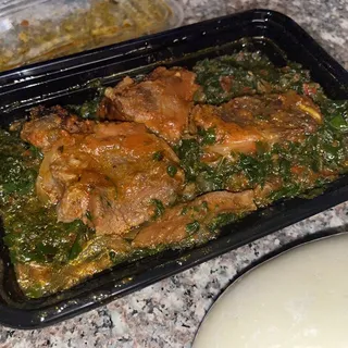 Pounded Yam Efo Riro Protein