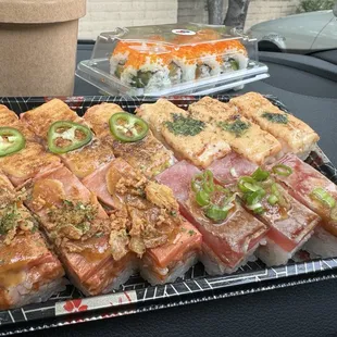 sushi, sashimi, sushi and sashimi, food