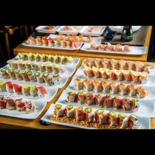 interior, sushi and sashimi