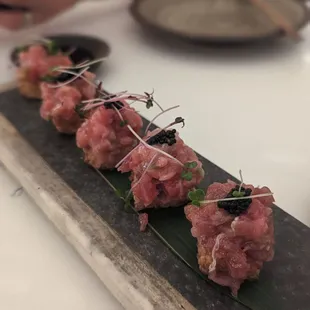 Toro tartare on crispy rice