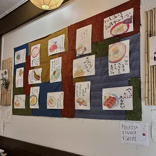Nice pictures of food items. More decorative than functional. The menu is actually online @ drive.google.com.
