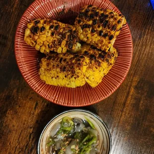 Grilled Ewa sweet corn and takowasabi