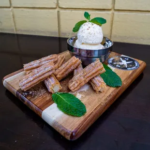 Churros and Vanilla Ice Cream