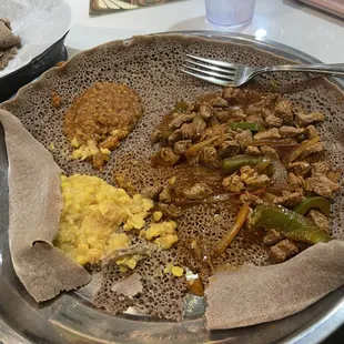 Lamb Tips Dinner - Injera