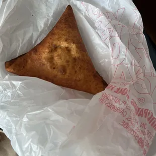 Veggie Sambusa - another disappointing order came in a plastic bag.