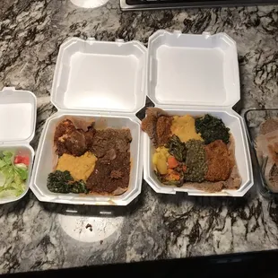 a variety of food items