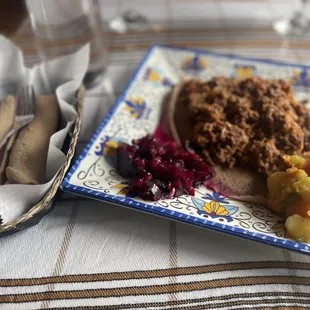 The #5 with beets and parato/carrots