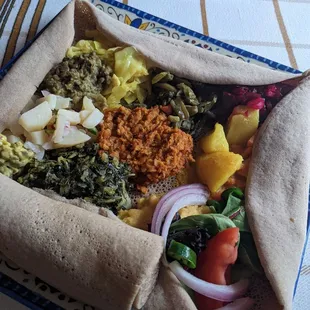 Vegetarian platter - Gluten-free injera available upon request