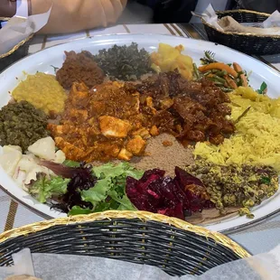 Lamb, Salmon, Vegetables