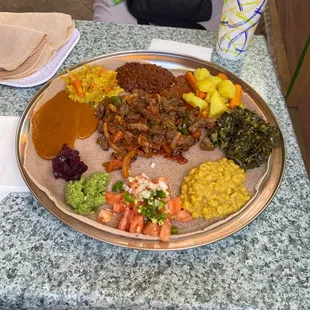 Tibs and veggie combo.