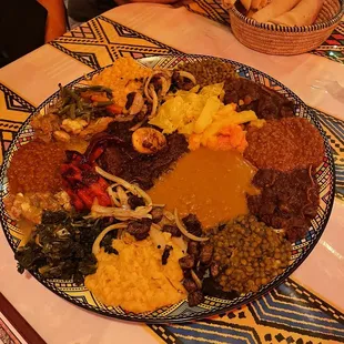 a plate of mexican food