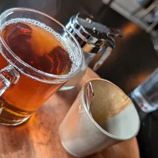 Shahi - tea with cinnamon, cloves, cardamom, and ginger.