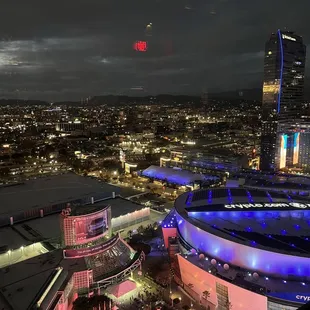 a view of a city at night
