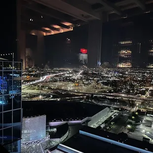 a view of a city at night